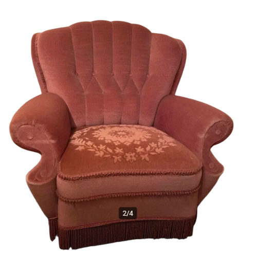 Vintage oud roze 70's stoel | Eventbuddies