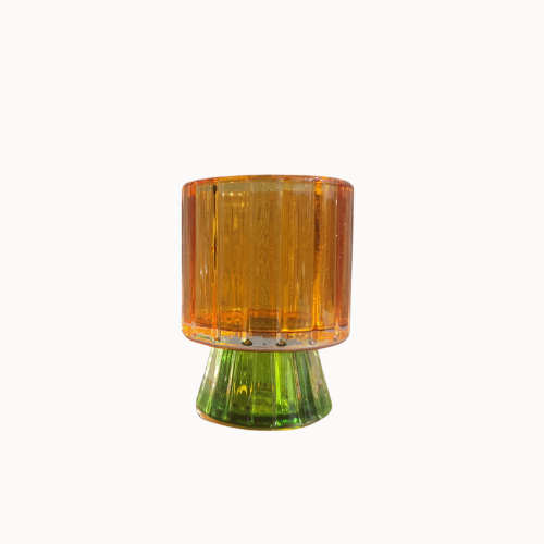Theelichthouder glas oranje/groen | Eventbuddies