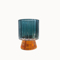 Theelichthouder glas oranje/groen | Eventbuddies
