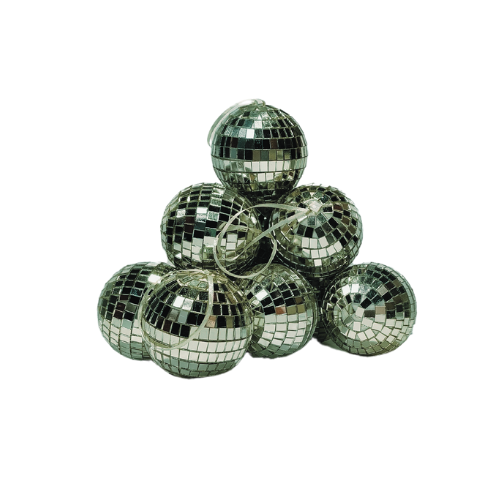 Mini discoballen set zilver _6 st | Eventbuddies