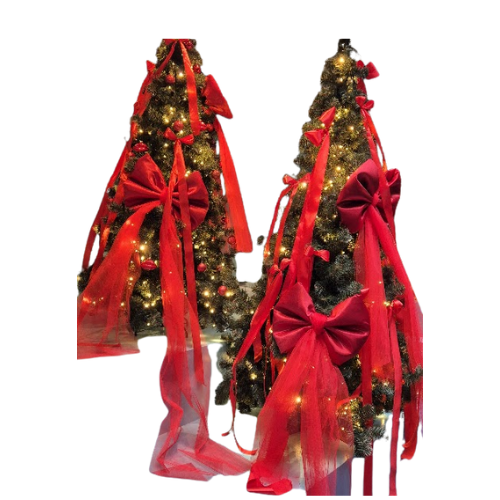 rode strikken kerstboom